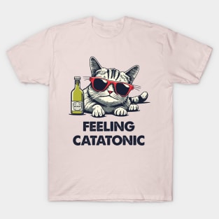 Feeling Catatonic - Funny Cat in Sunglasses T-Shirt